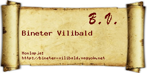 Bineter Vilibald névjegykártya