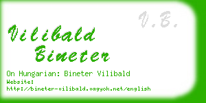 vilibald bineter business card